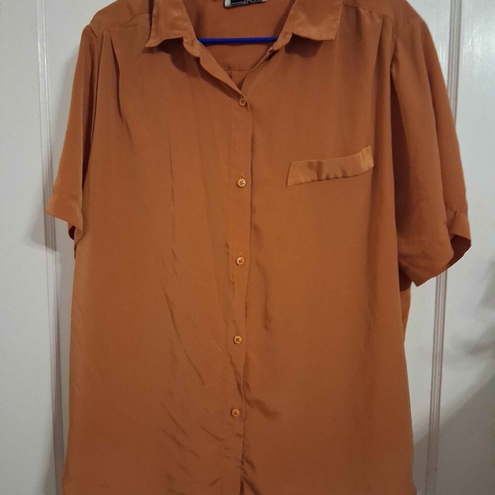 Heritage Road Burnt Orange Button Down Blouse